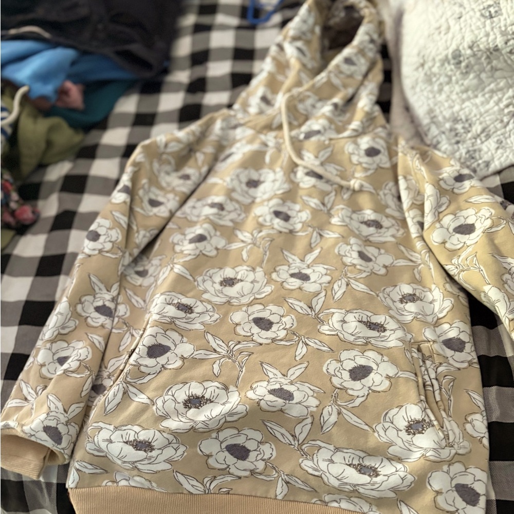 Ampersand Ave single hood floral hoodie